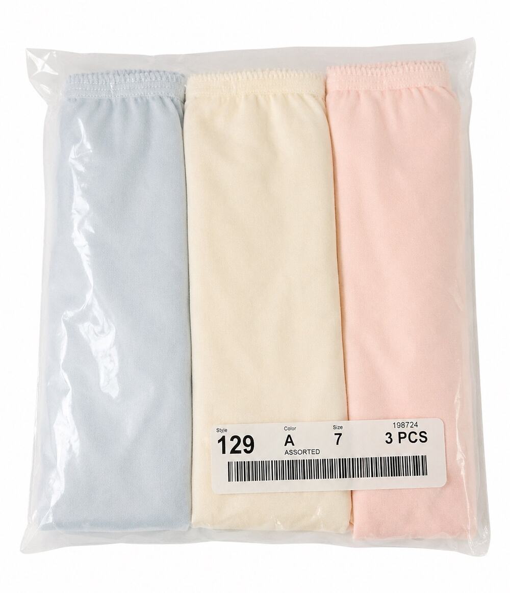 Size 8 National Style 129 Women’s Nylon Tricot Full Brief Panties 3 Pack New
